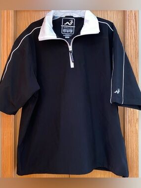 Woodworm SwingDry Windbreaker 1/4 Zip Pullover Mens XL Black GolfTechnical Stuff